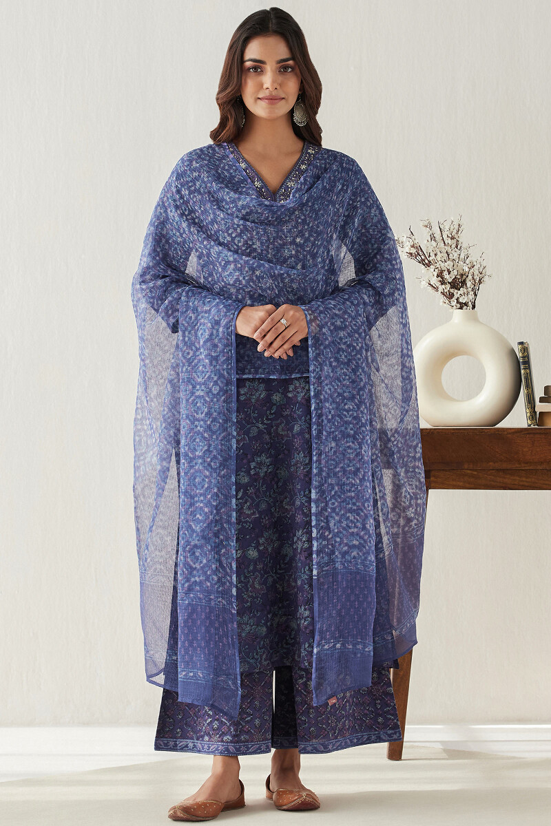 Akola Hand Block Printed Straight Cotton Kurta