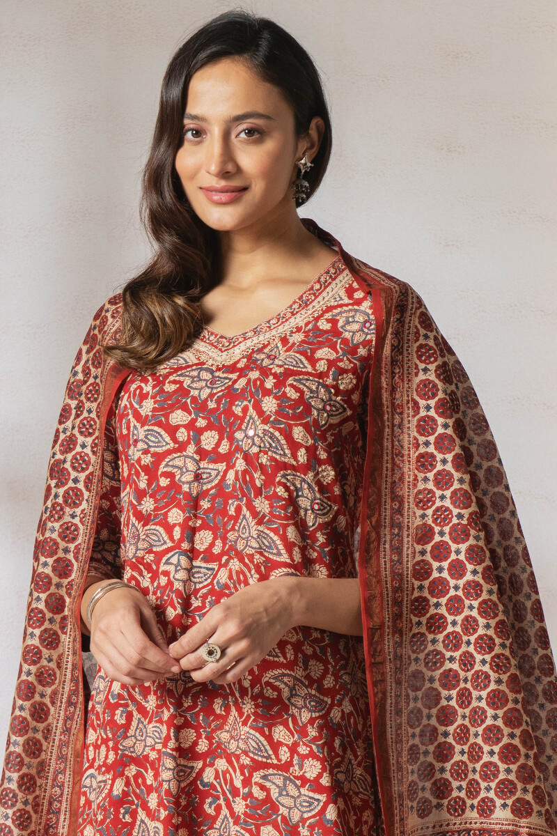 Bagru Block Printed Chanderi Dupatta