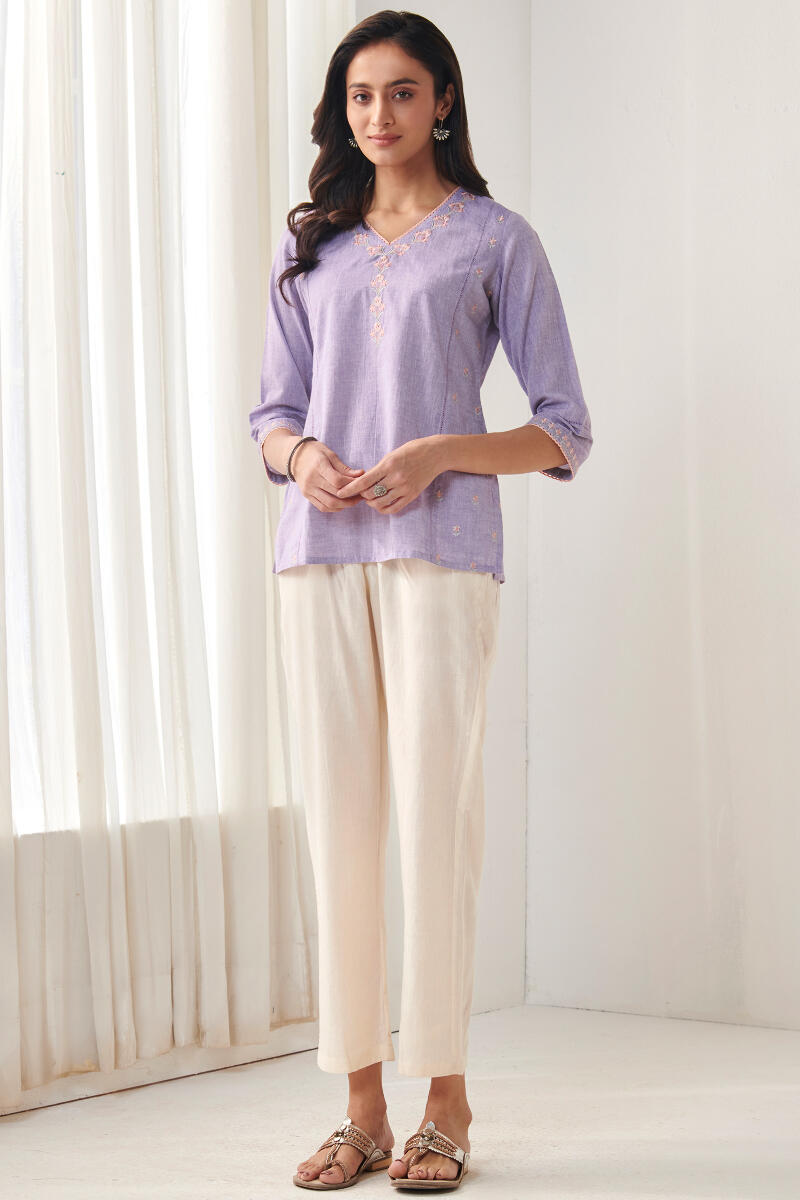 Purple Handcrafted Cotton Top