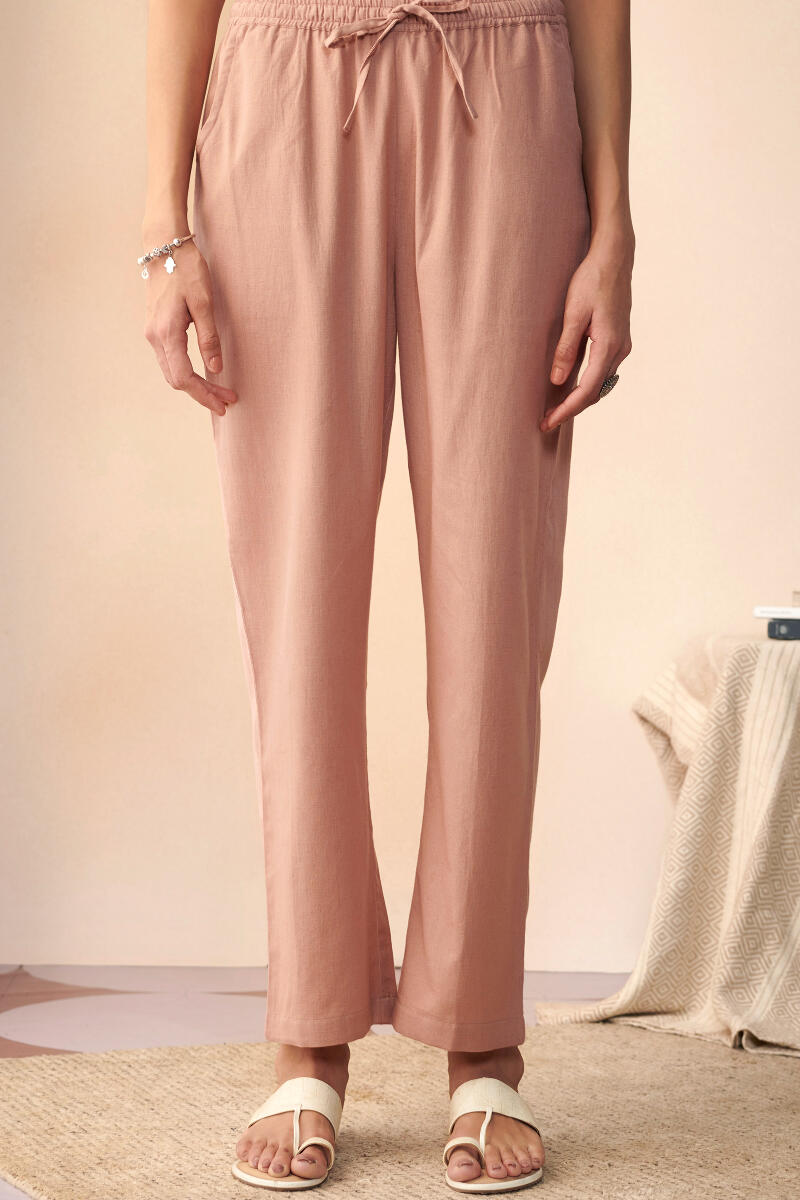 Pink Handcrafted Cotton Pants