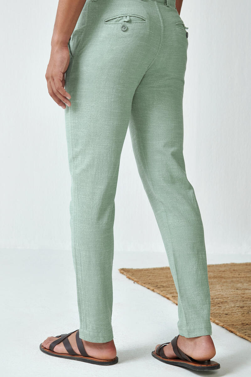 Green Handcrafted Cotton Pants