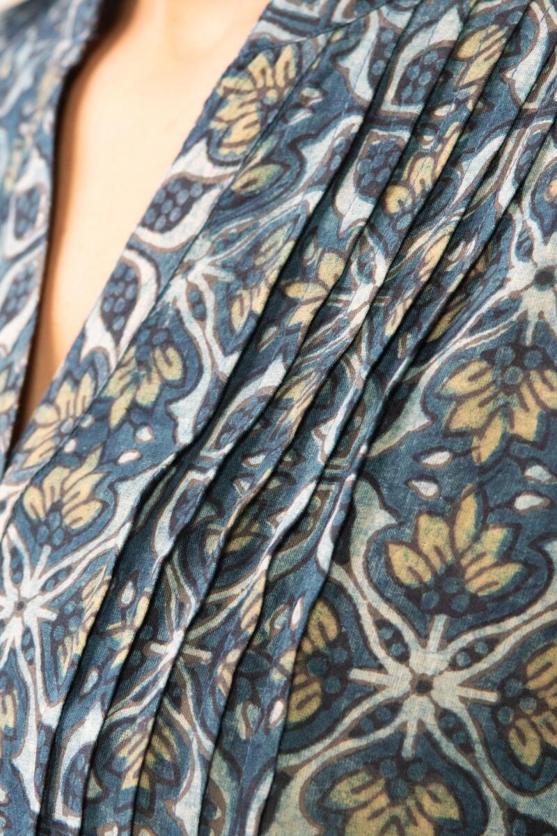 Indigo Hand Block Printed Cotton Top