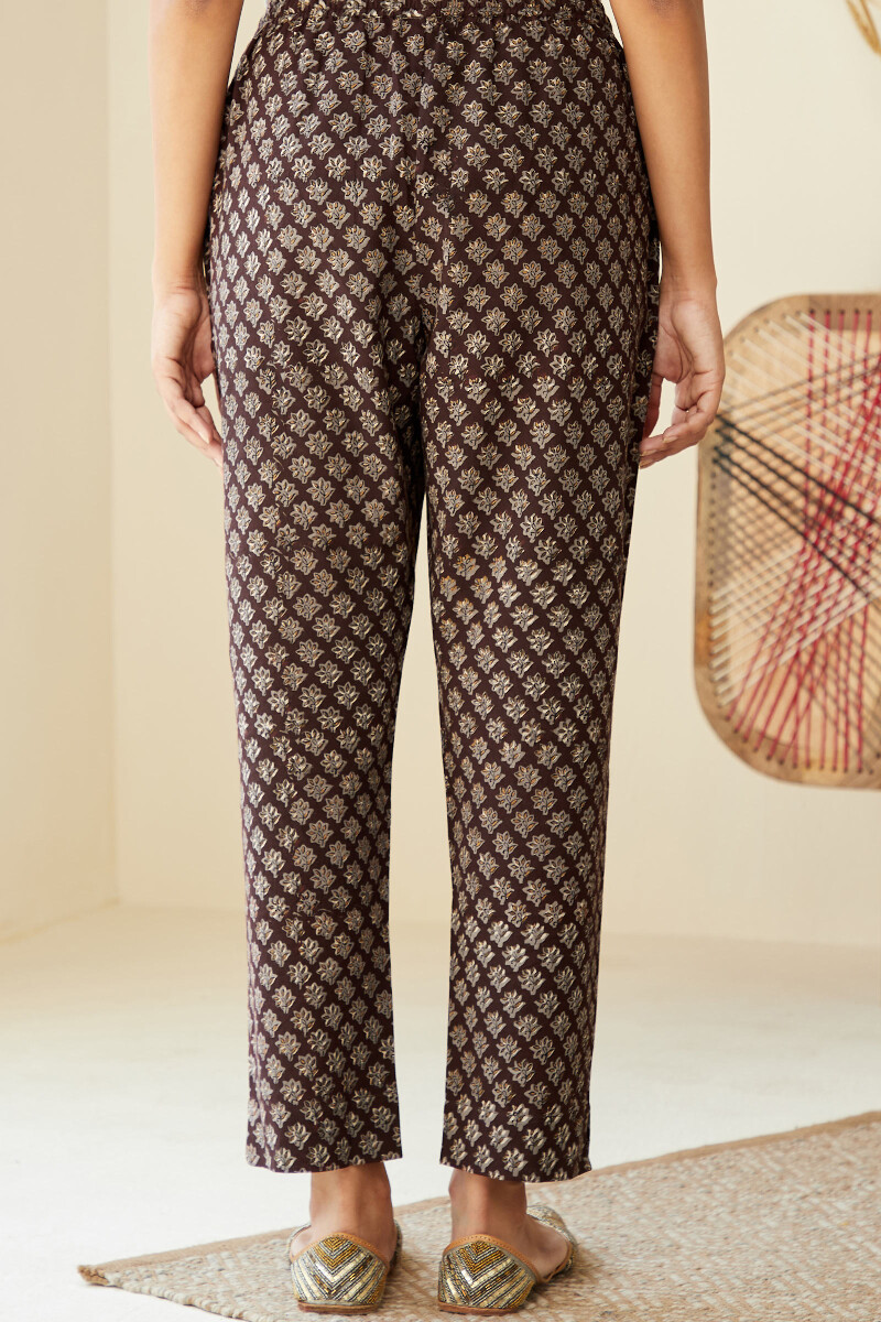Bagru Hand Block-Printed Cotton Narrow Pants