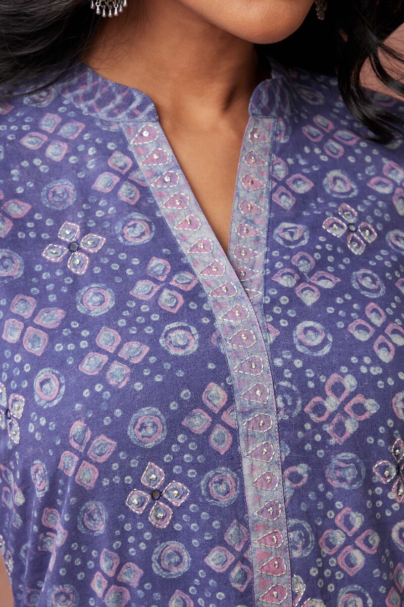 Akola Hand Block-Printed Straight Cotton Kurta