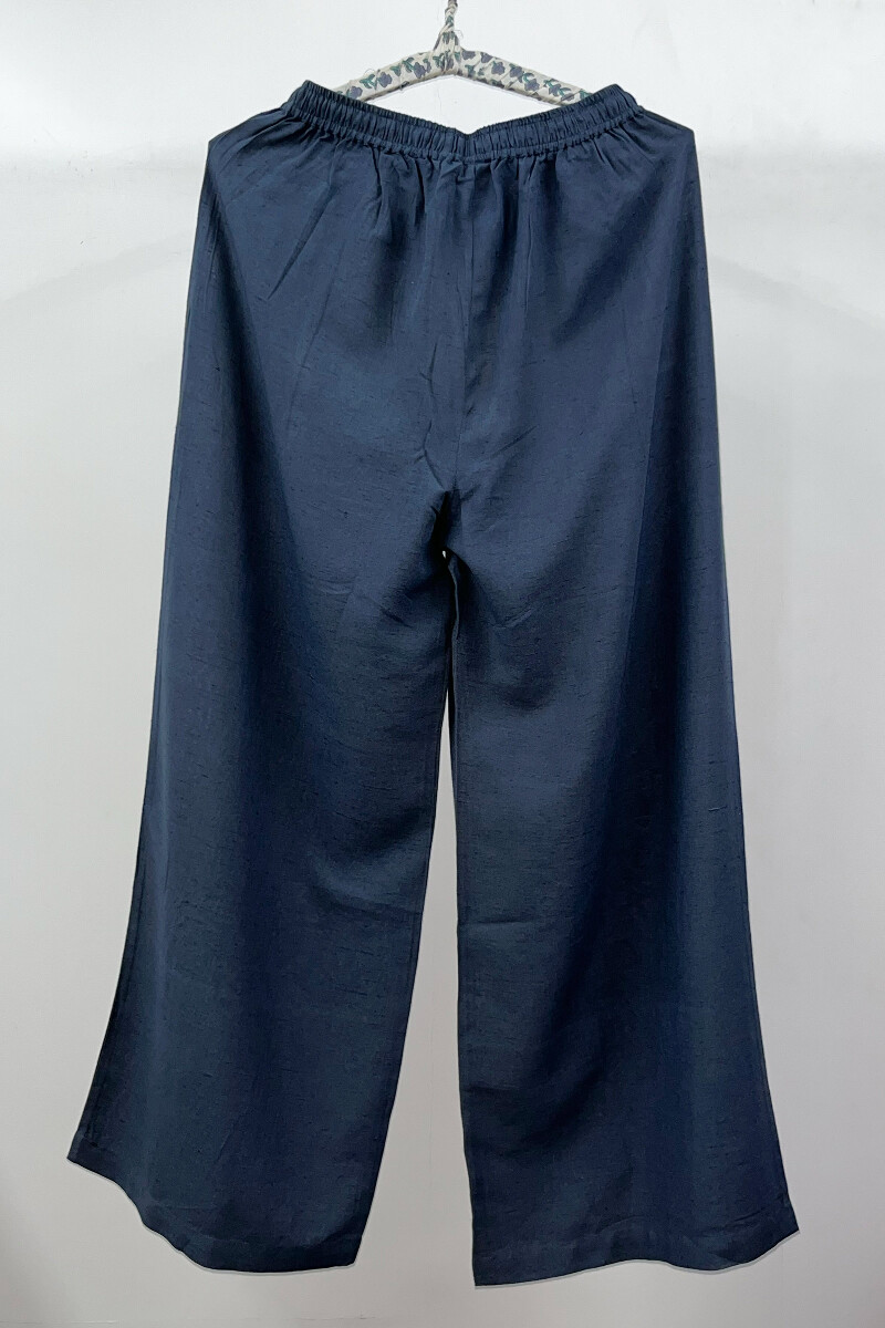 Blue Embroidered Cotton Kurta, Pants & Dupatta