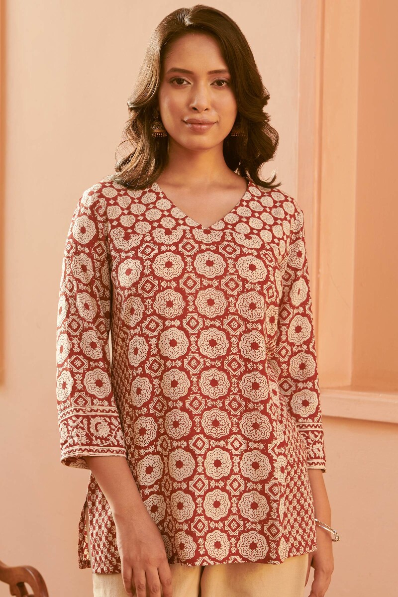 Bagru Hand Block-Printed Viscose Top