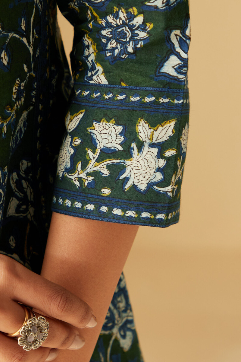 Bagru Hand Block-Printed Straight Cotton Kurta
