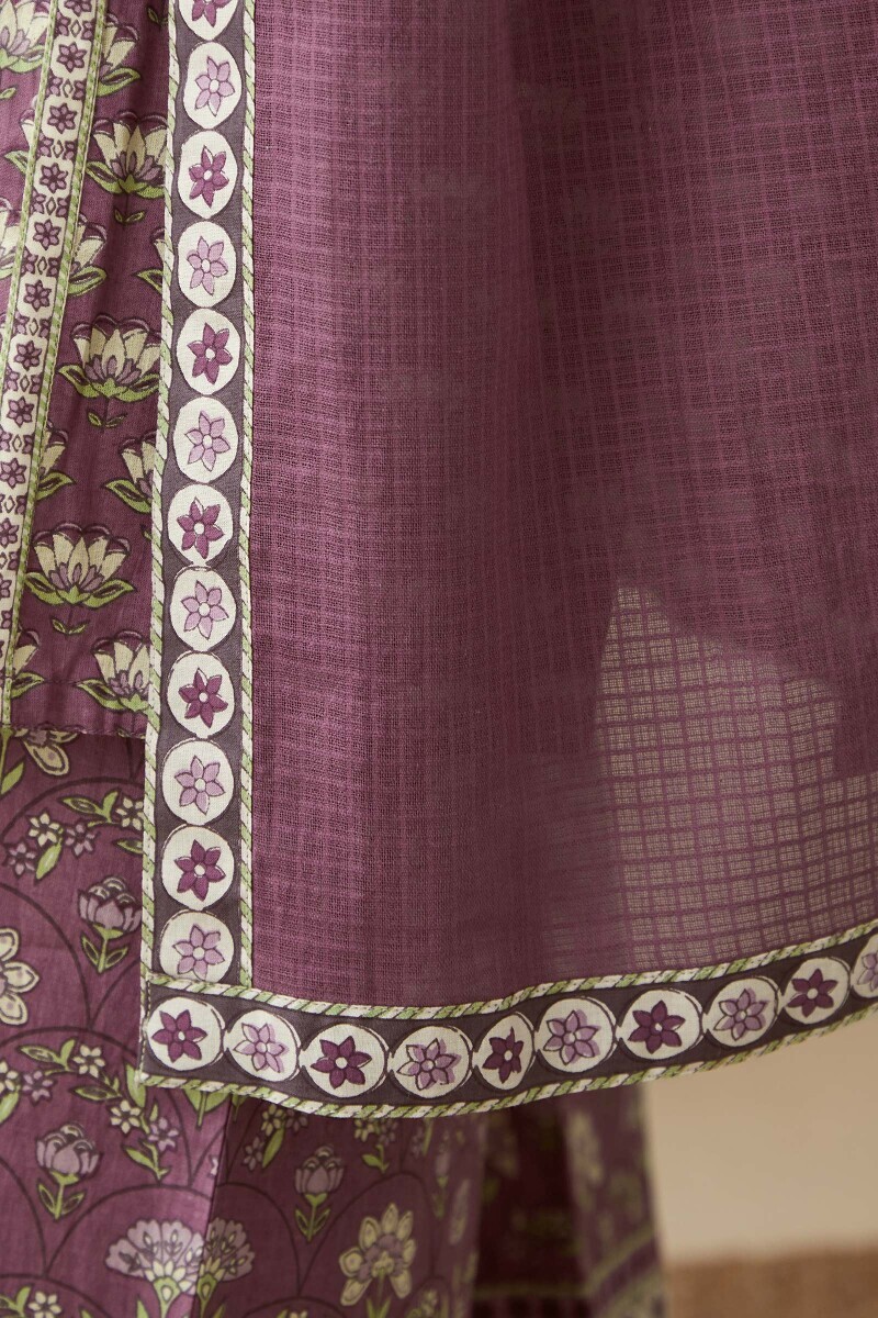 Purple Handcrafted Kota Dupatta