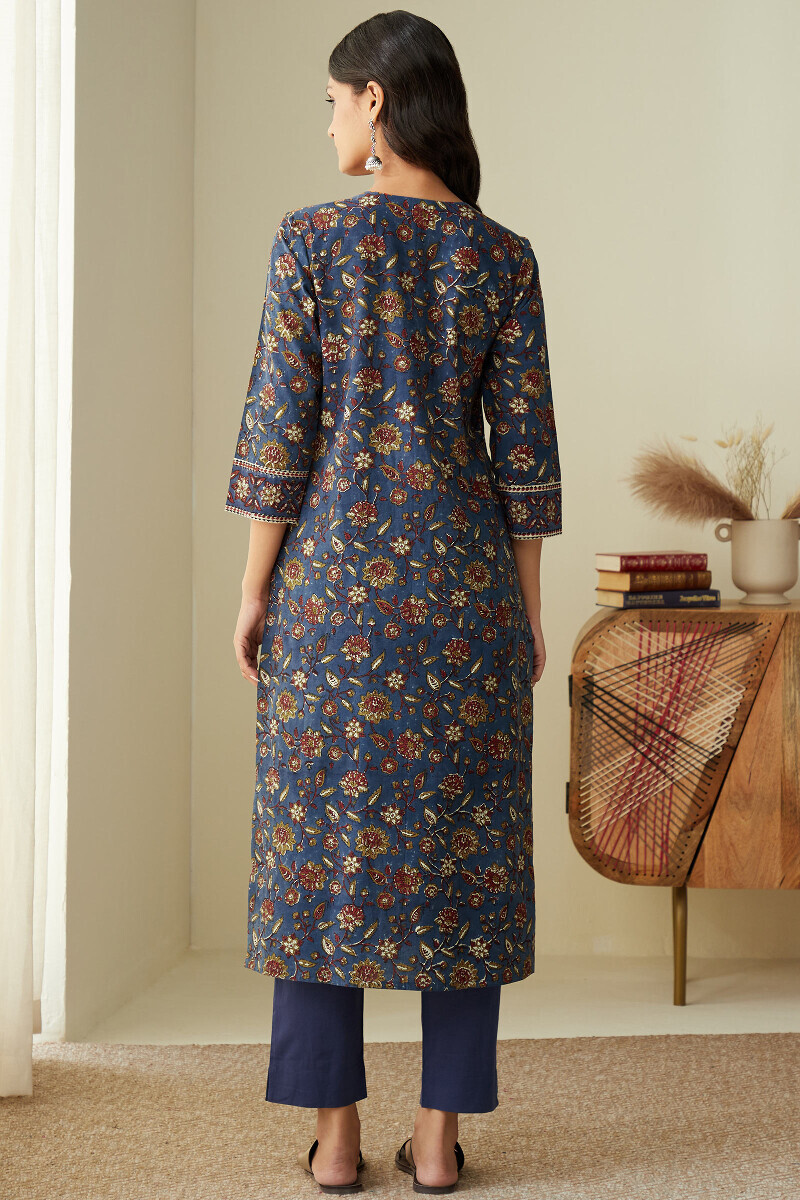 Bagru Hand Block-Printed Straight Cotton Kurta