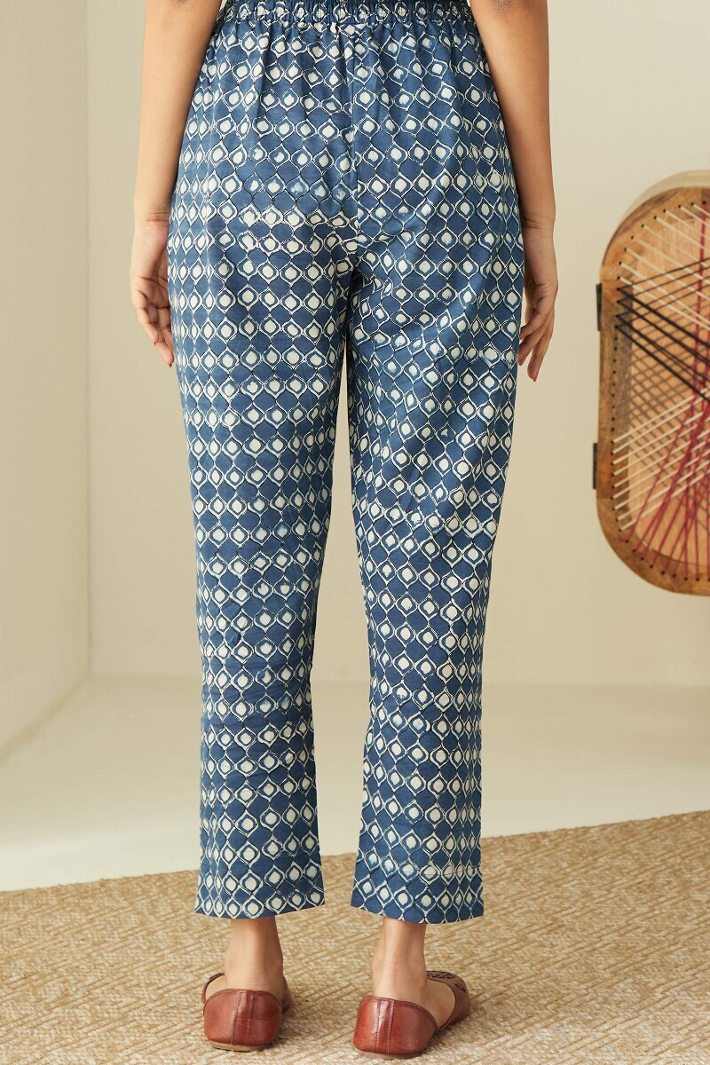 Bagru Hand Block-Printed Cotton Narrow Pants