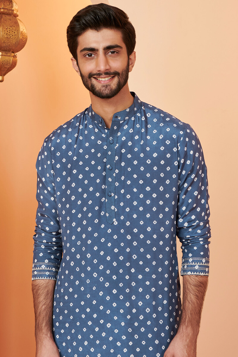 Blue Printed Modal Kurta