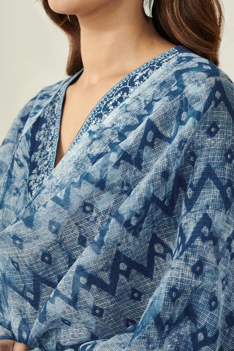 Akola Hand Block Printed Kota Dupatta