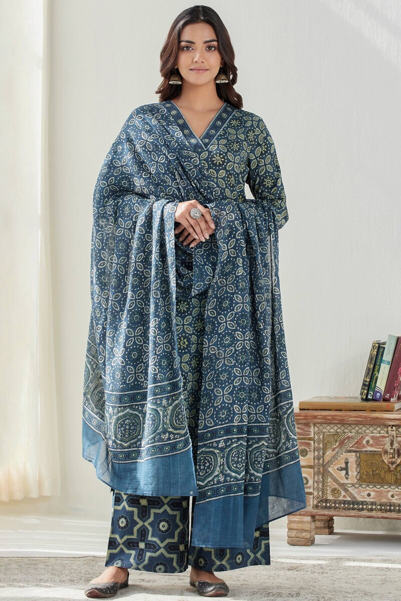 Ajrak Hand Block Printed Straight Cotton Kurta