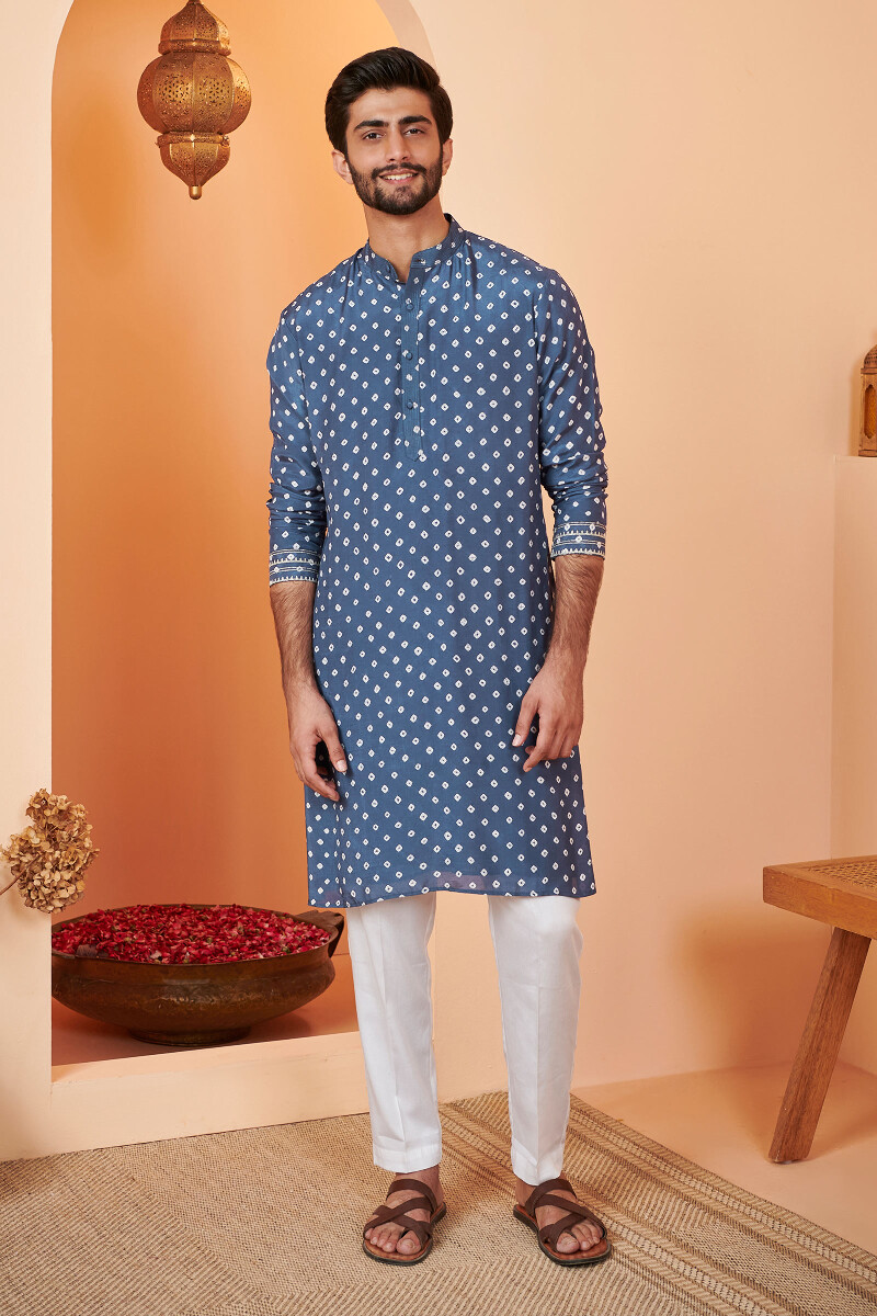 Blue Printed Modal Kurta