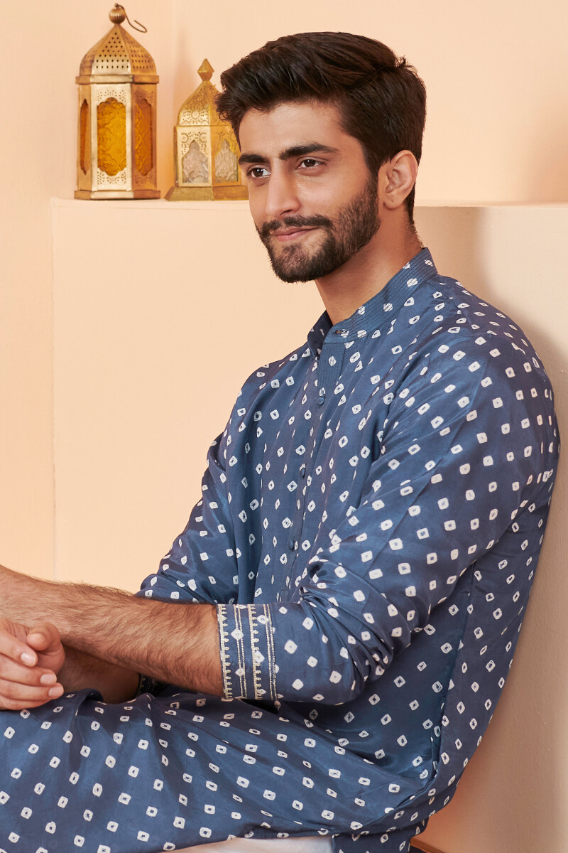 Blue Printed Modal Kurta