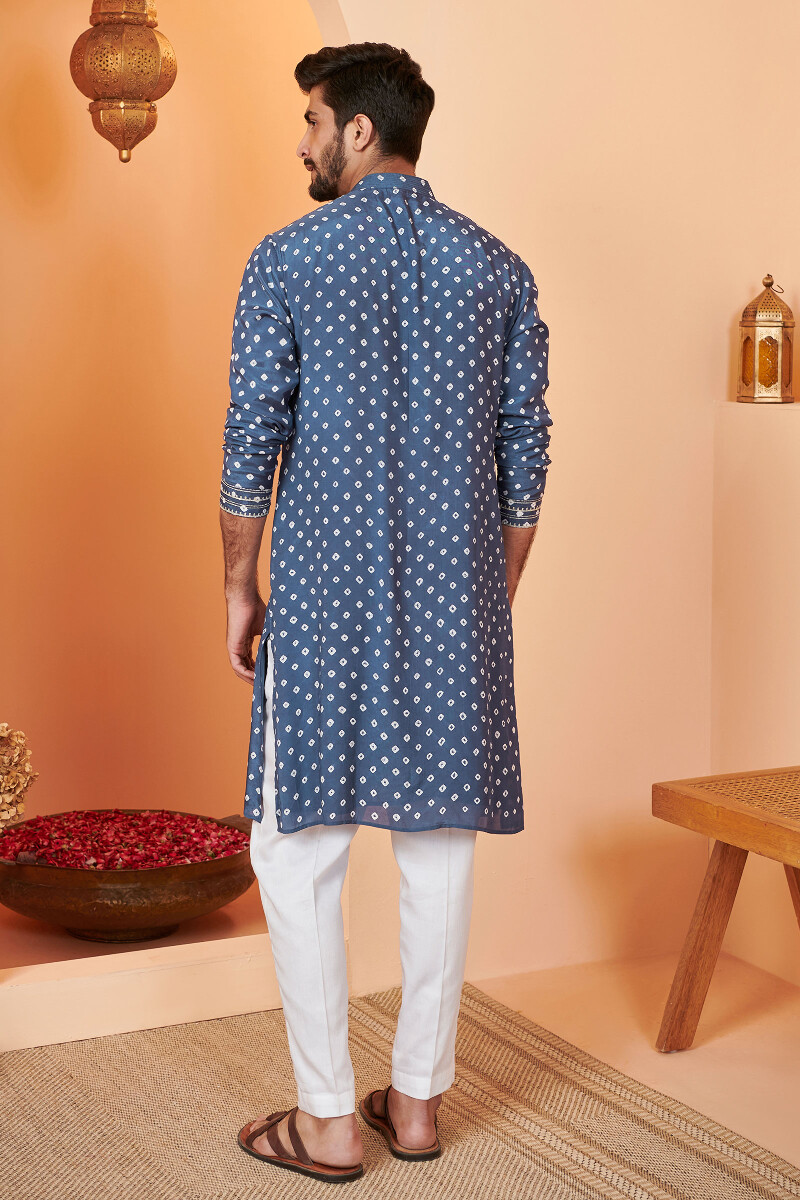 Blue Printed Modal Kurta