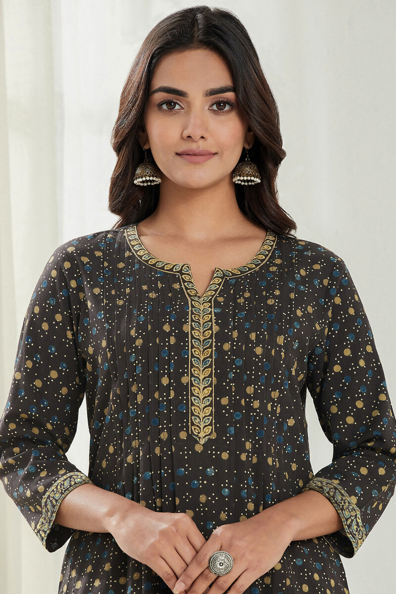 Ajrak Hand Block Printed Straight Cotton Kurta