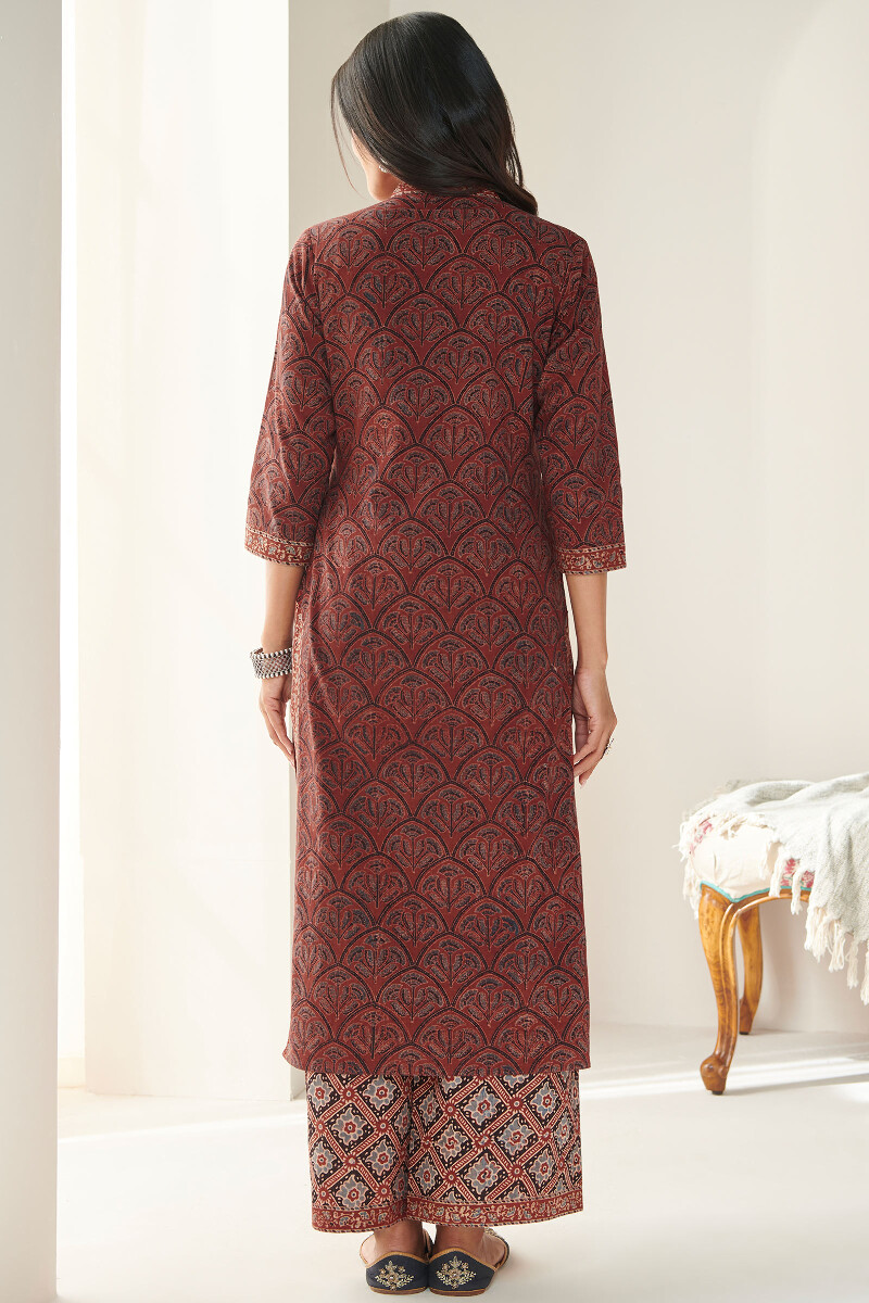 Ajrak Hand Block Printed Straight Cotton Kurta