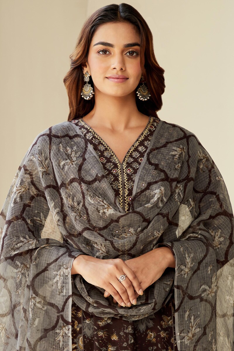 Bagru Hand Block-Printed Kota Dupatta