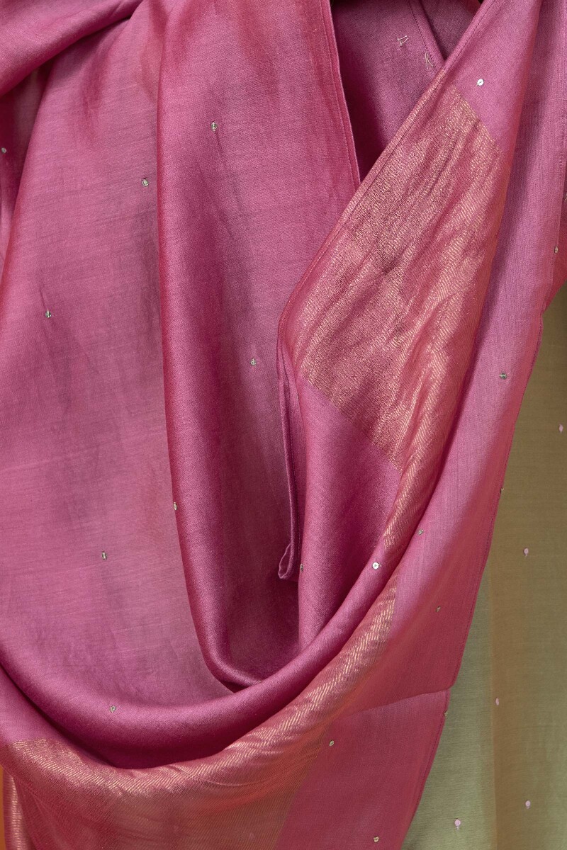 Purple Handcrafted Chanderi Dupatta