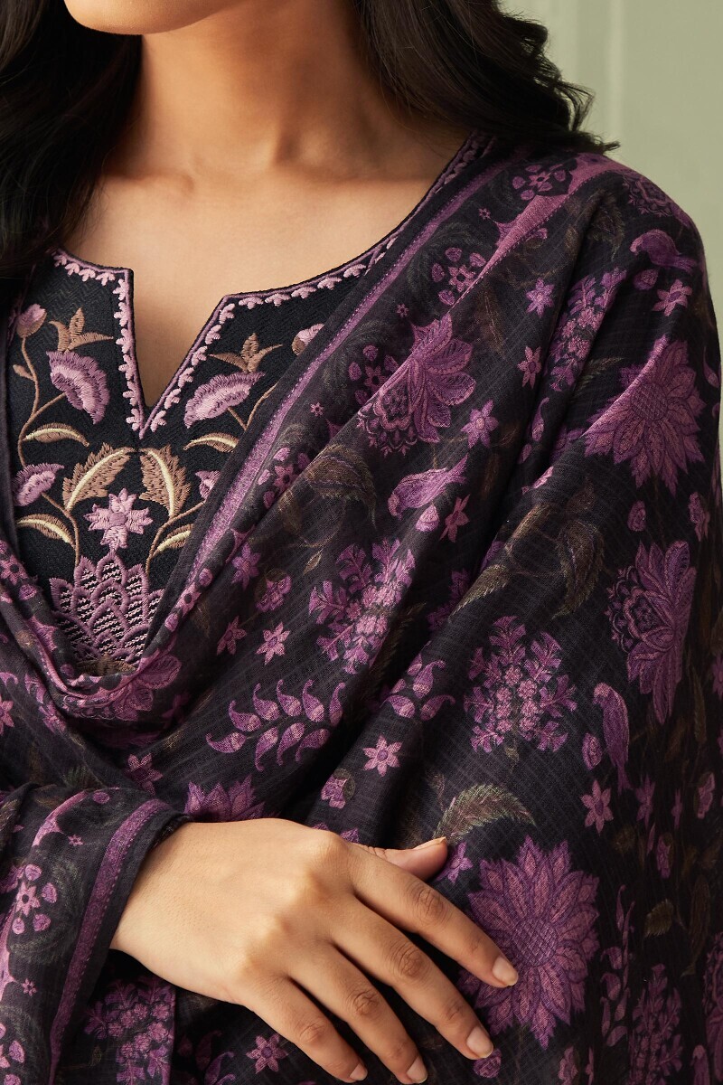 Black Printed Kota Dupatta