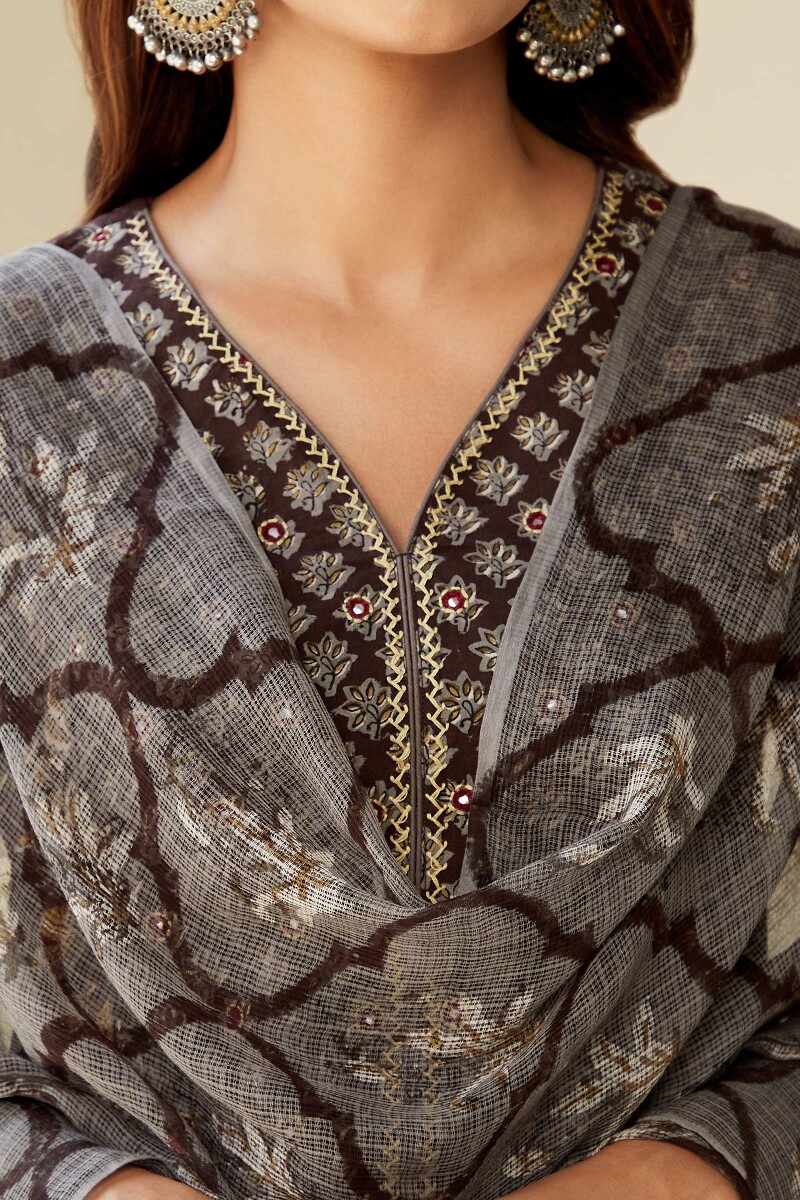 Bagru Hand Block-Printed Kota Dupatta