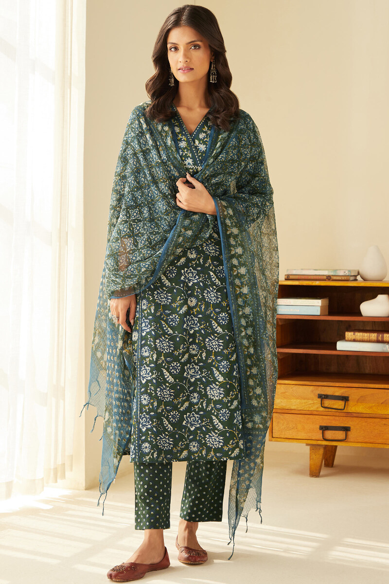 Bagru Hand Block-Printed Straight Cotton Kurta