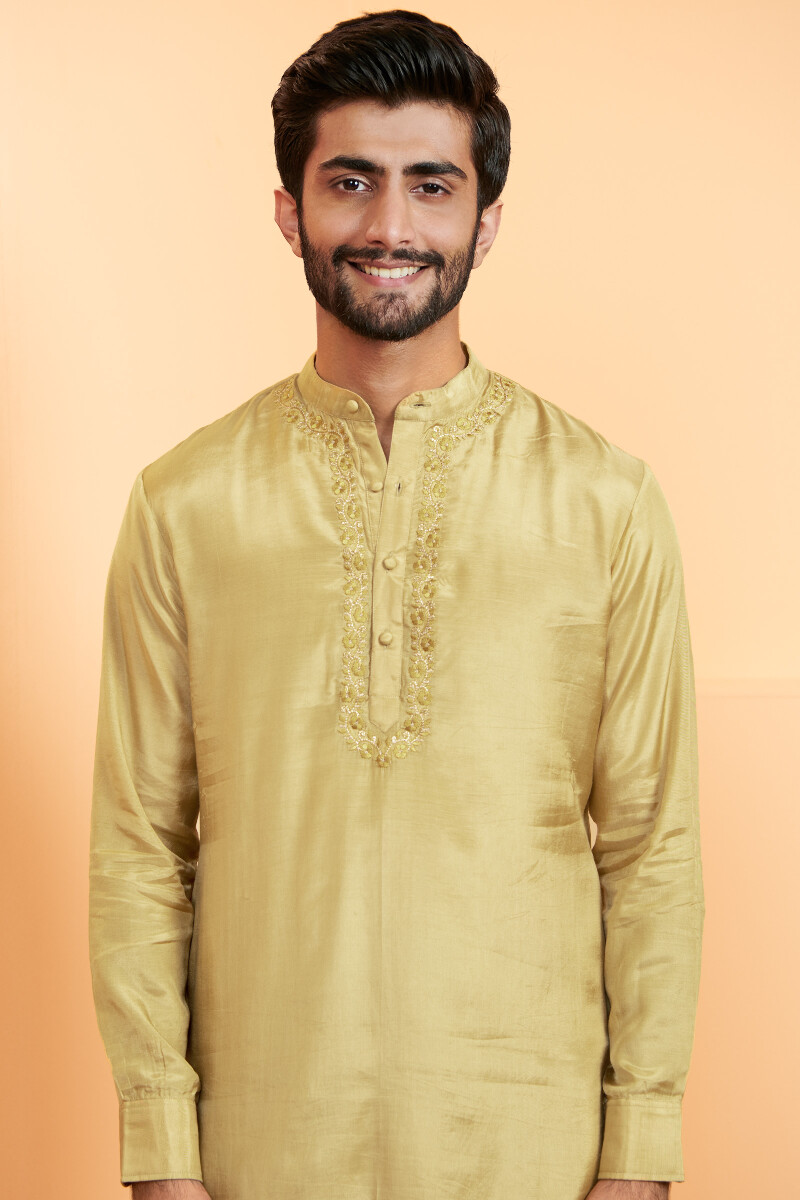 Mustard Handcrafted Modal Kurta