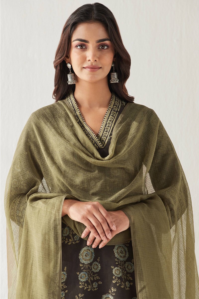 Green Handcrafted Kota Dupatta