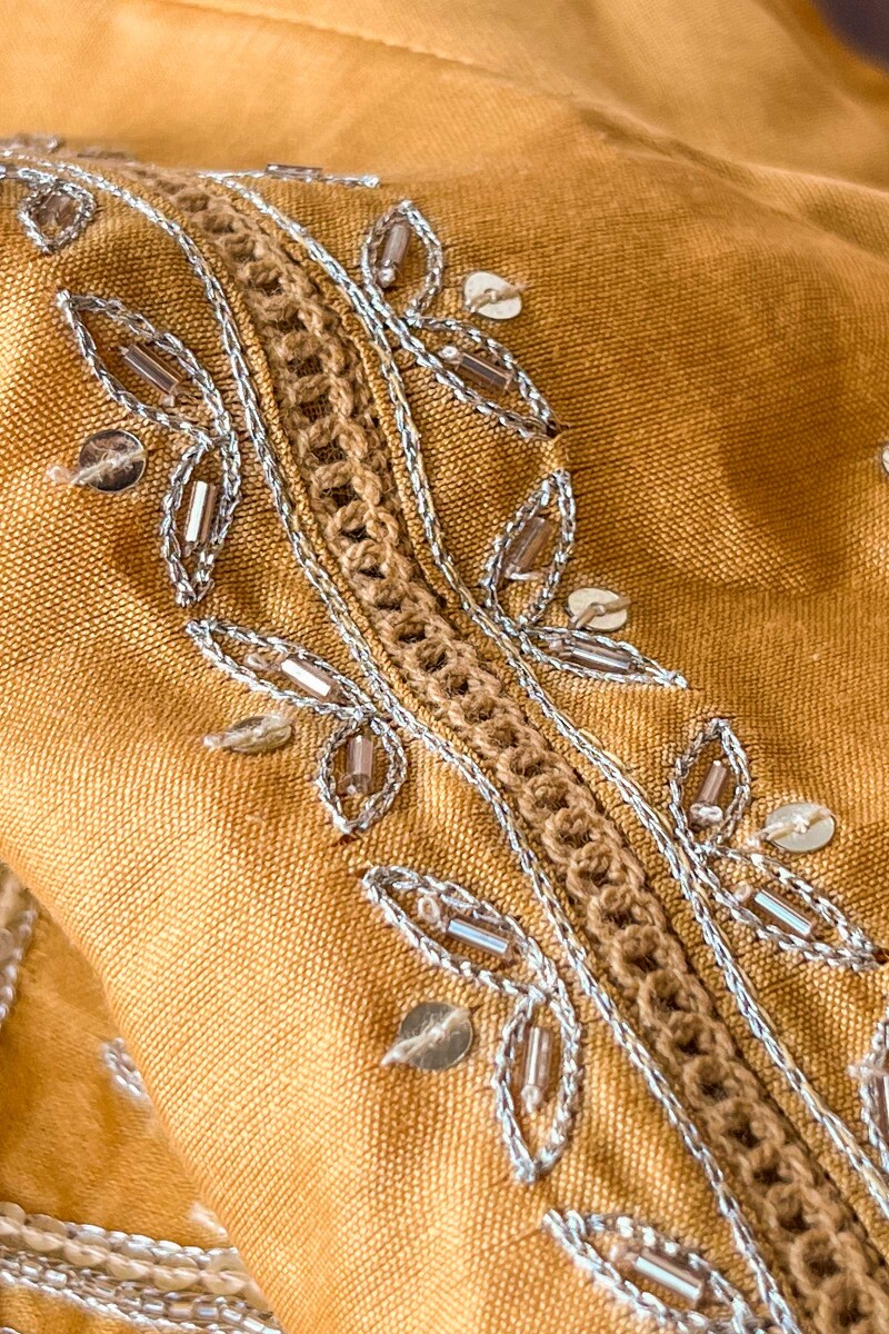 Mustard Handcrafted Chanderi Kurta