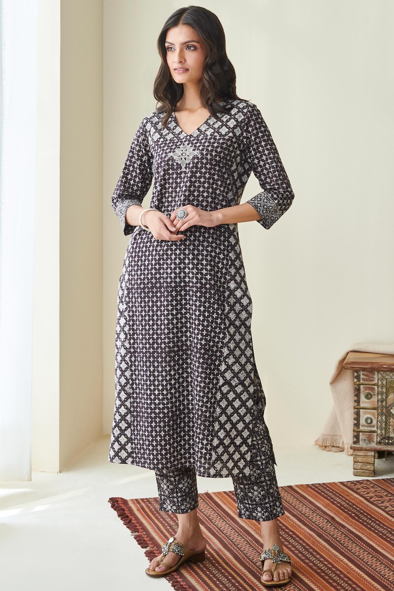 Bagru Hand Block Printed Straight Cotton Kurta