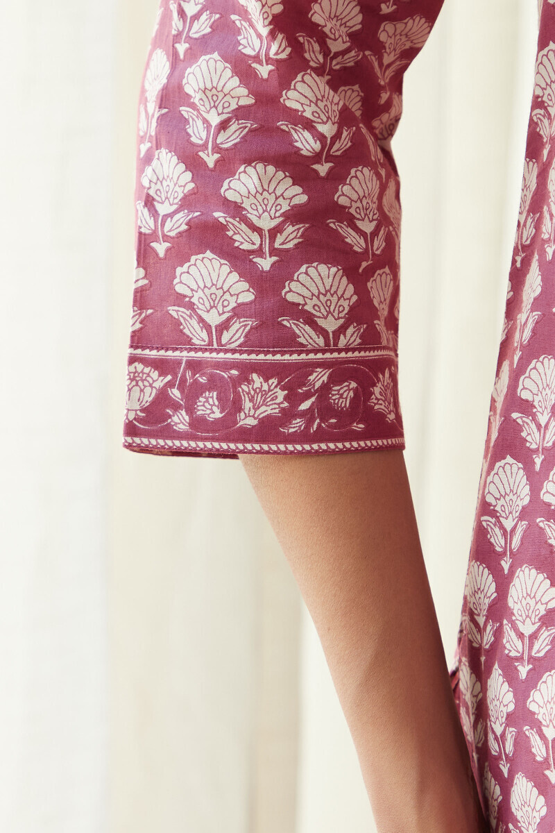 Pink Hand Printed Cotton Loungewear Set