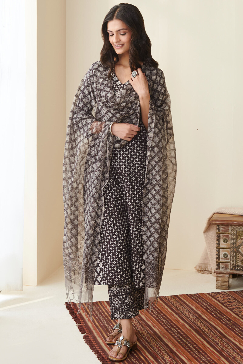 Bagru Hand Block Printed Straight Cotton Kurta