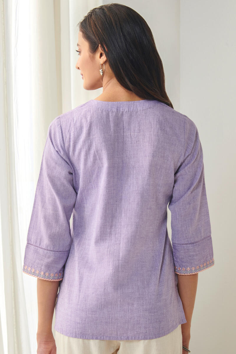 Purple Handcrafted Cotton Top