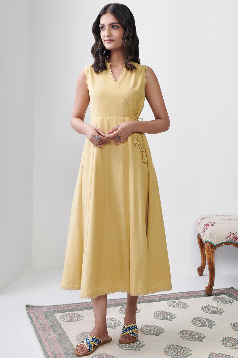 Yellow Handcrafted Cotton Dress