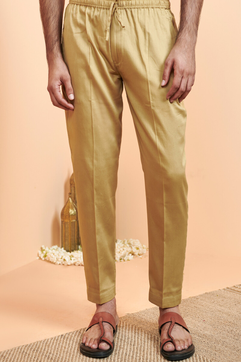 Mustard Handcrafted Vegan Silk Pants