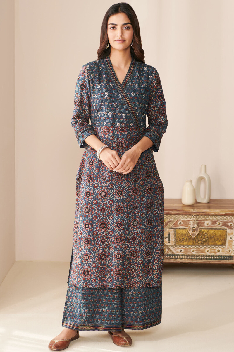 Ajrak Hand Block Printed Straight Cotton Kurta