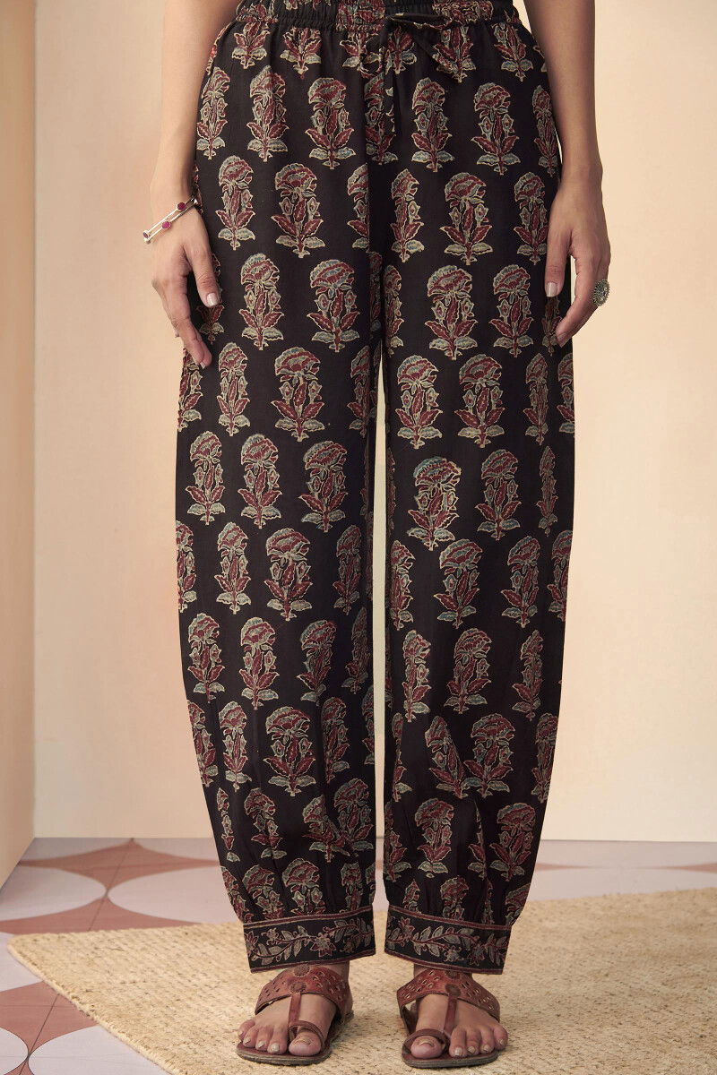 Ajrak Hand Block Printed Cotton Izhaar Pants