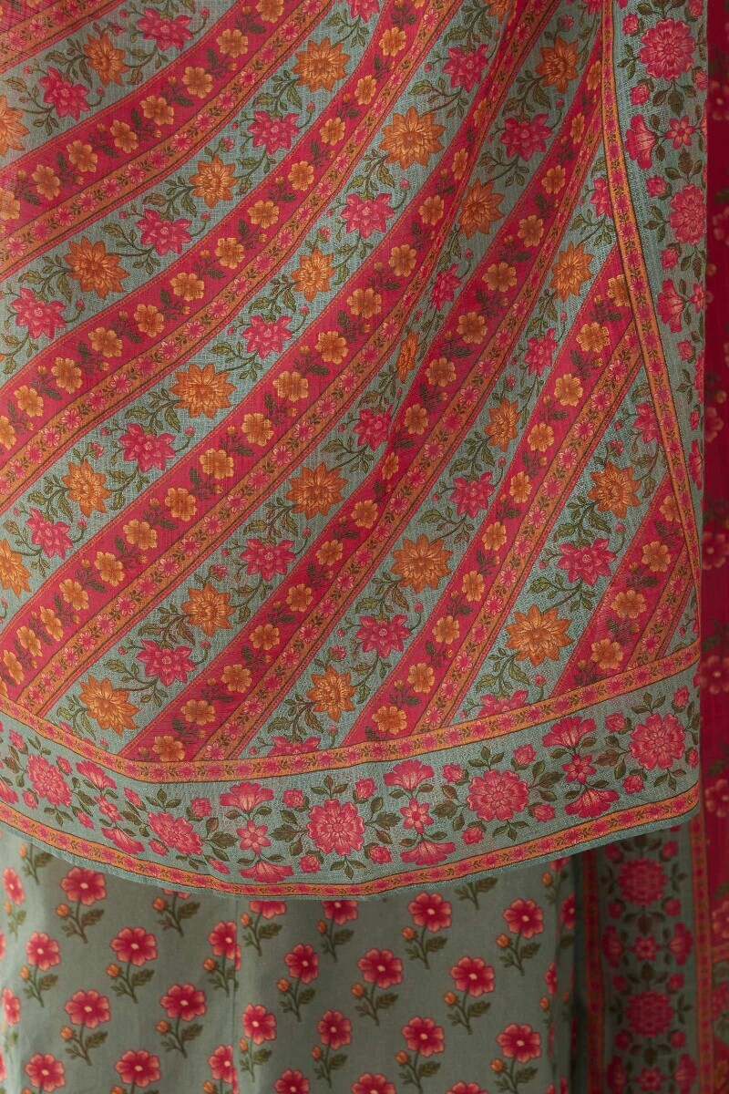 Pink Printed Kota Dupatta