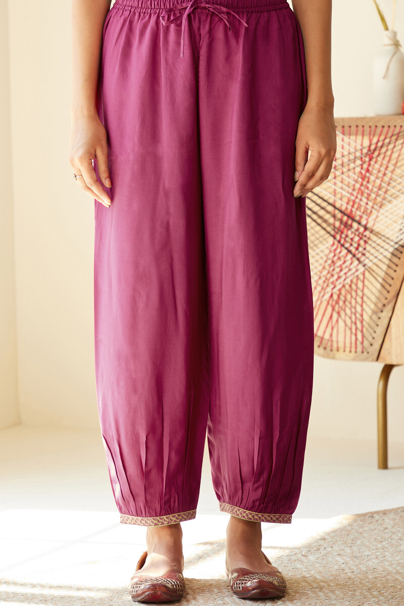 Raspberry Handcrafted Modal Izhaar Pants