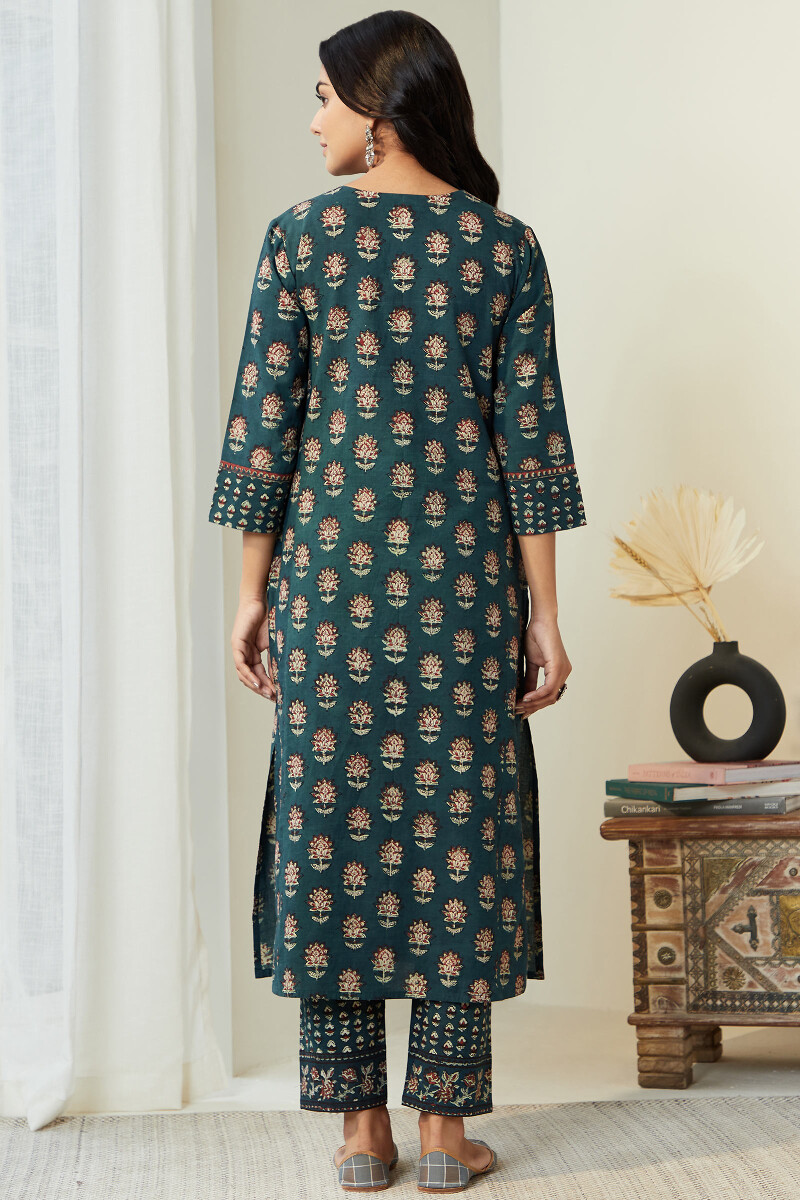 Bagru Hand Block Printed Straight Cotton Kurta