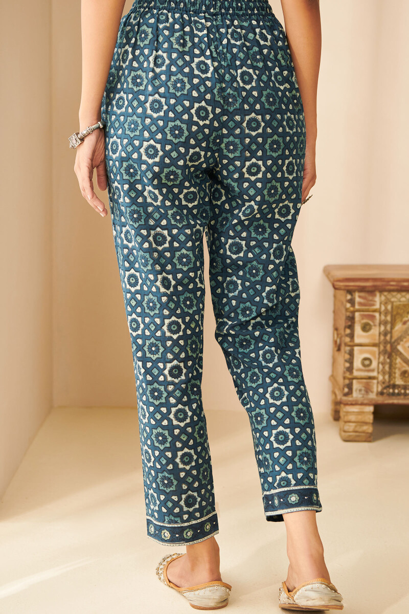 Ajrak Hand Block Printed Cotton Narrow Pants