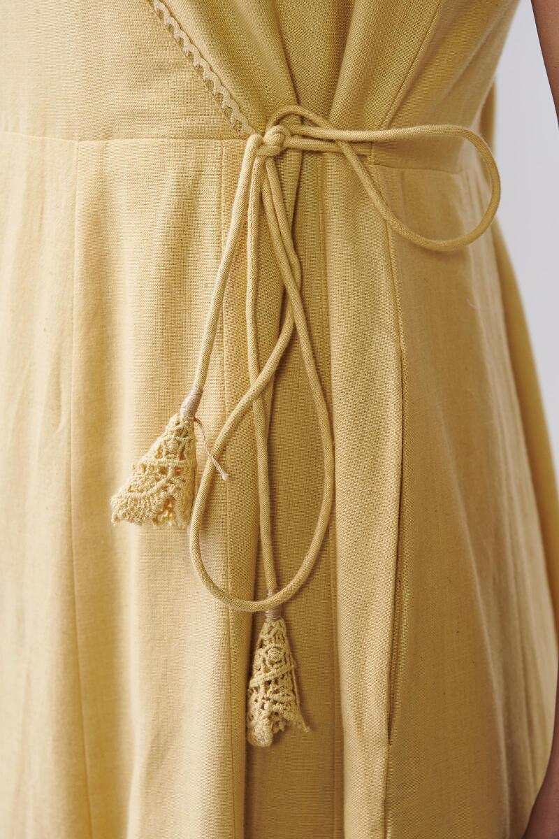 Yellow Handcrafted Cotton Dress