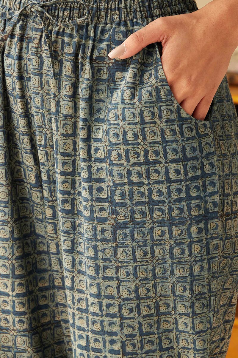 Akola Hand Block-Printed Cotton Narrow Pants