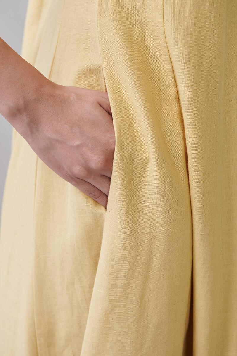 Yellow Handcrafted Cotton Dress