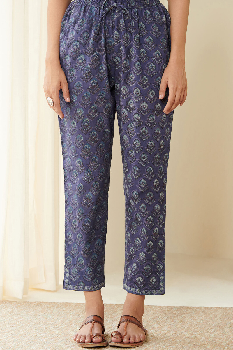 Akola Hand Block Printed Cotton Narrow Pants