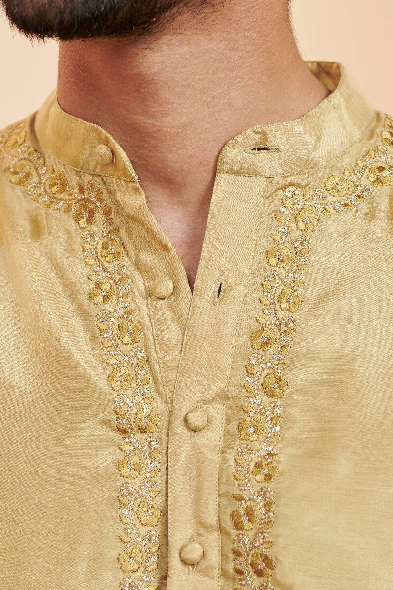 Mustard Handcrafted Modal Kurta