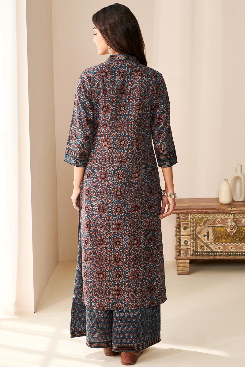 Ajrak Hand Block Printed Straight Cotton Kurta