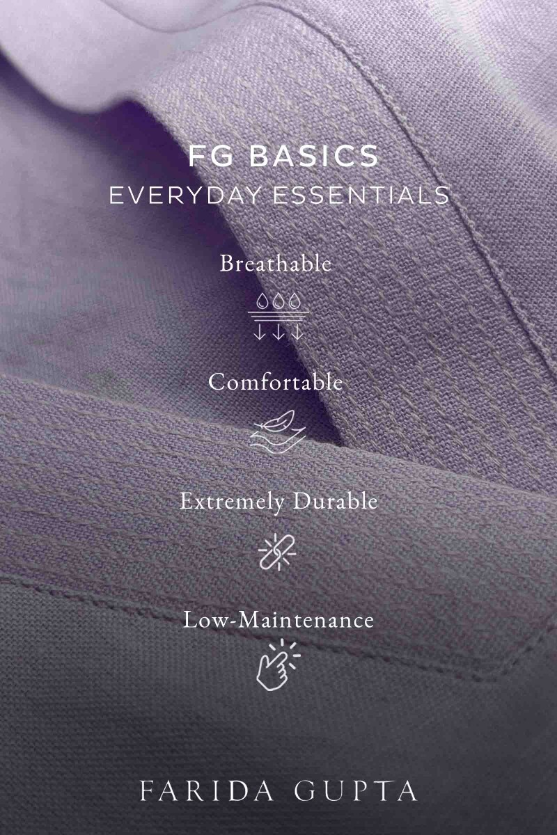 Purple Handcrafted Straight Cotton Flax Kurta
