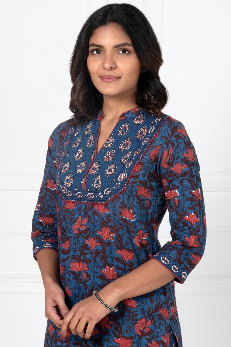 Bagru Block Printed Straight Cotton Kurta